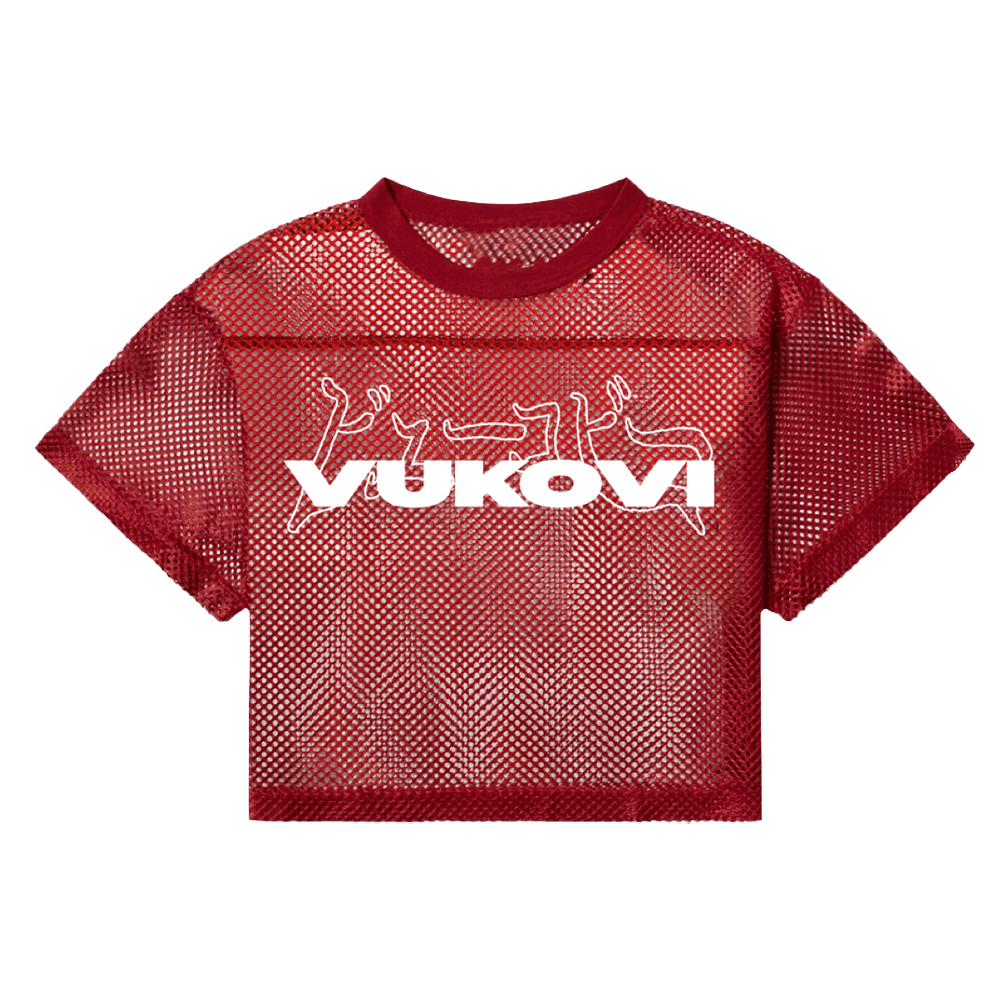 Logo Mesh Jersey Crop - Red
